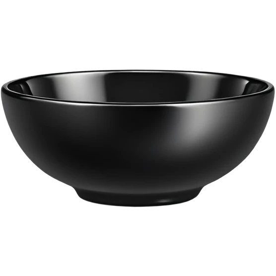 small black shiny bowl emoji