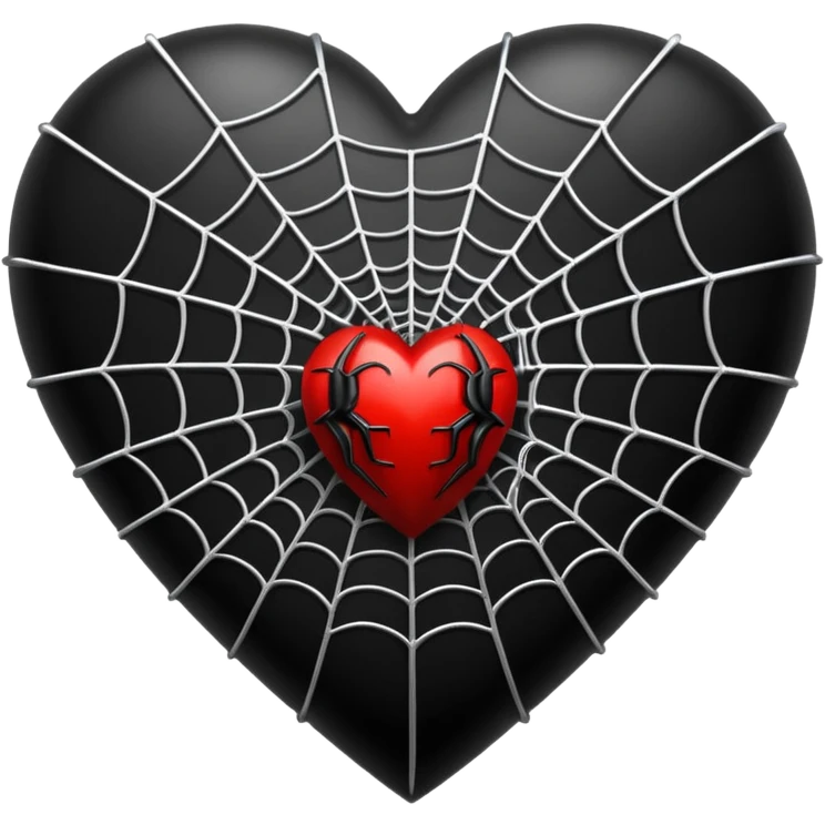 goth themed heart with spiderweb emoji