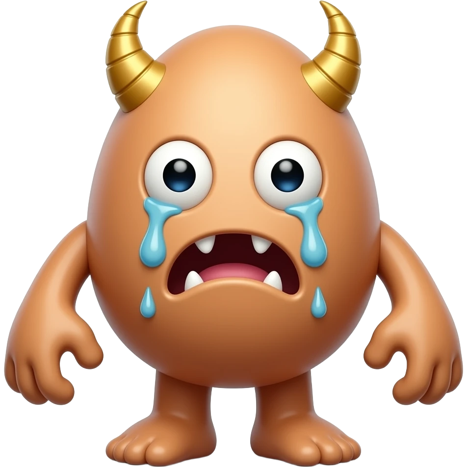 egg fiend demon criying monster emoji
