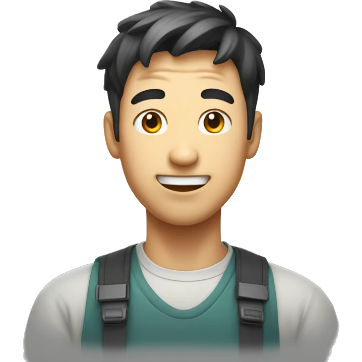 Smiling Korean Man have a surprised emoji