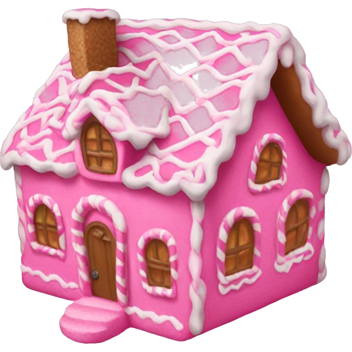 Pink gingerbread house emoji