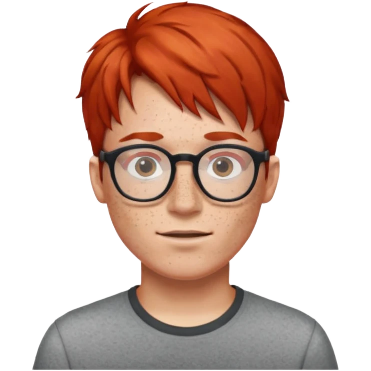 red hair with glassess guy  emoji