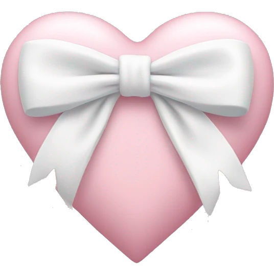 Pastel pink heart with white bow emoji