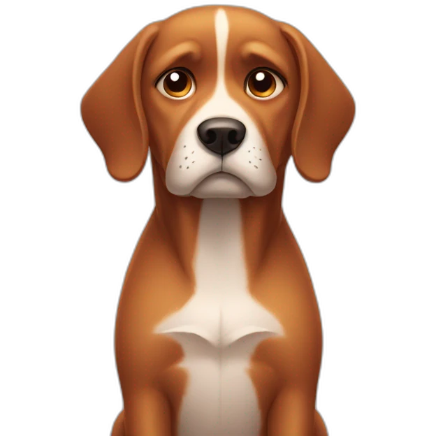 Frowning dog emoji