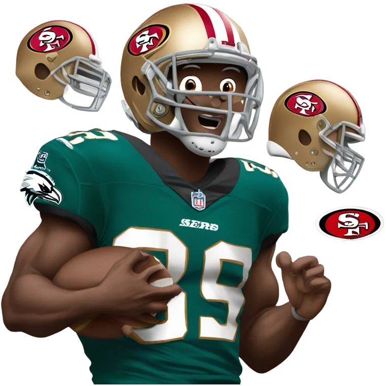 49ers beating eagles with club emoji