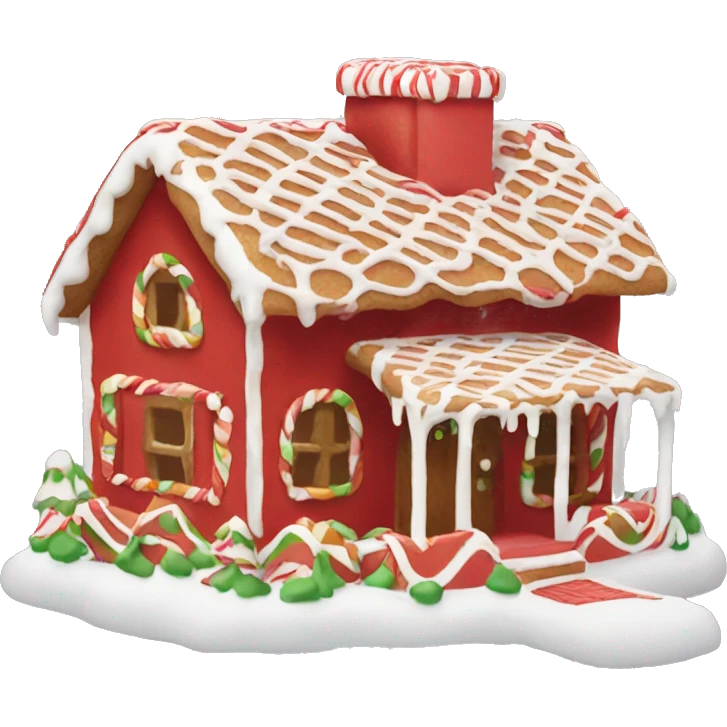 Red gingerbread house  emoji