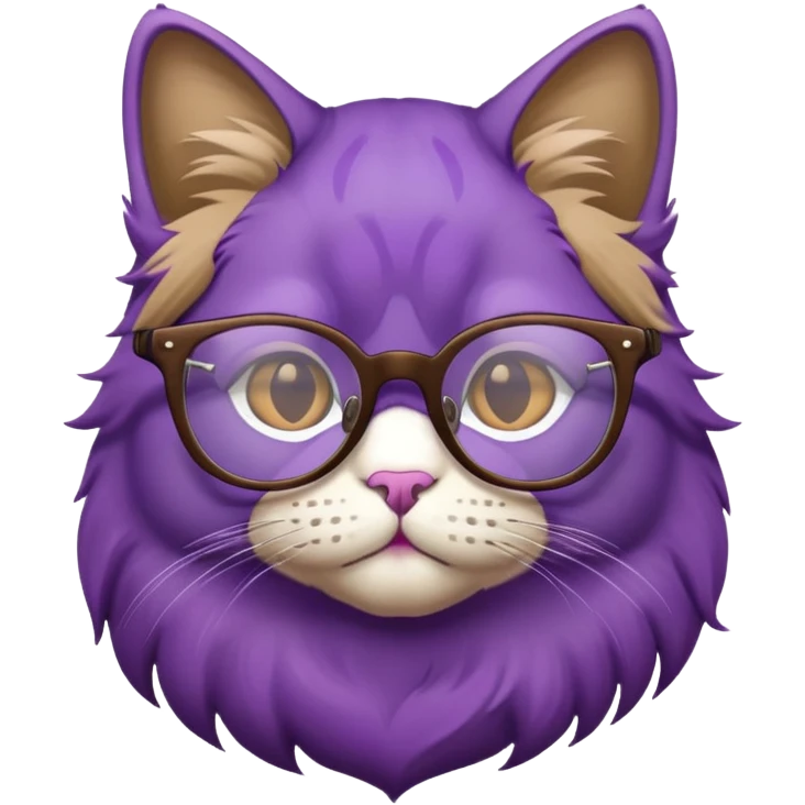 purple cat wearing glasses emoji