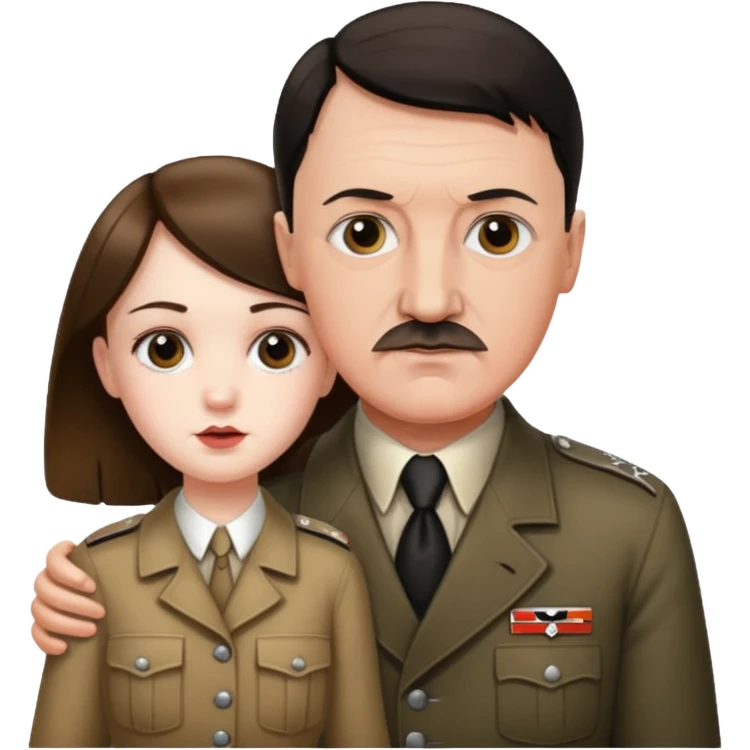 Hitler holding a brunette girl emoji