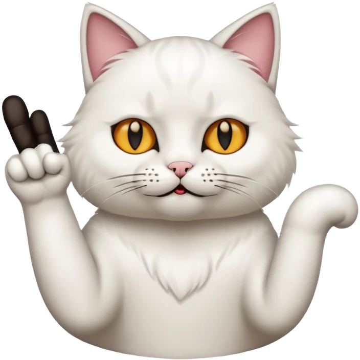 Cat sticking up middle finger emoji