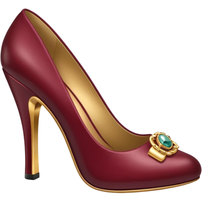 burgundy sexy high heel with jewelry emoji