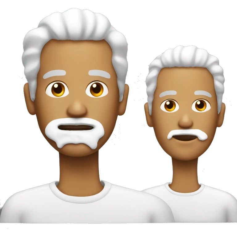 a razor and a man with foam on his face emoji