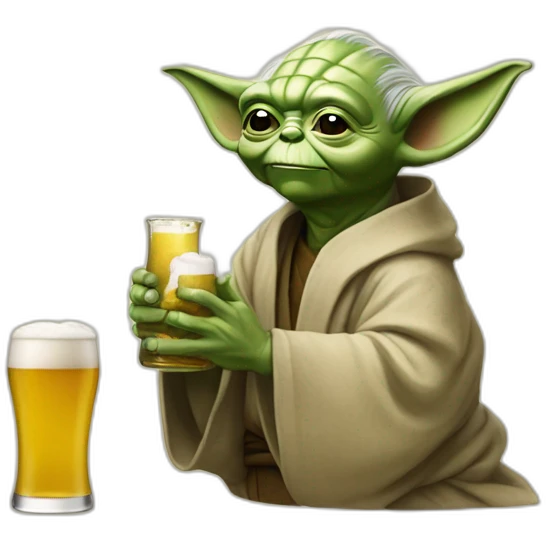 Yoda qui boit une bière emoji