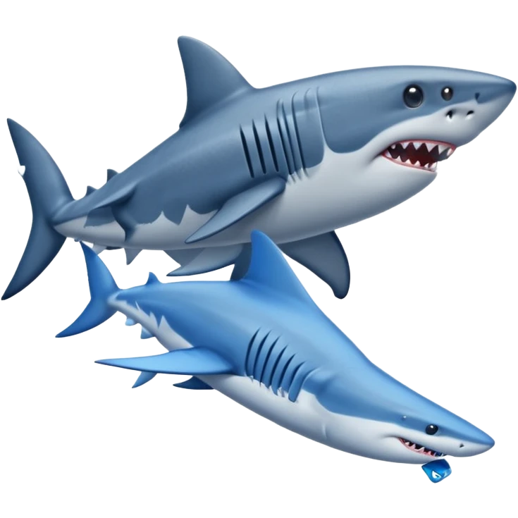 Shark wearing 3 blue sneakers emoji