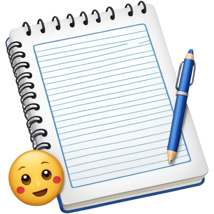 Homework, notebook emoji
