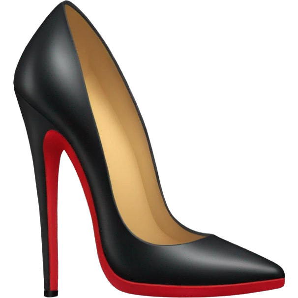 women's black high-heeled Shoes with Pointed Toe and red Sole emoji