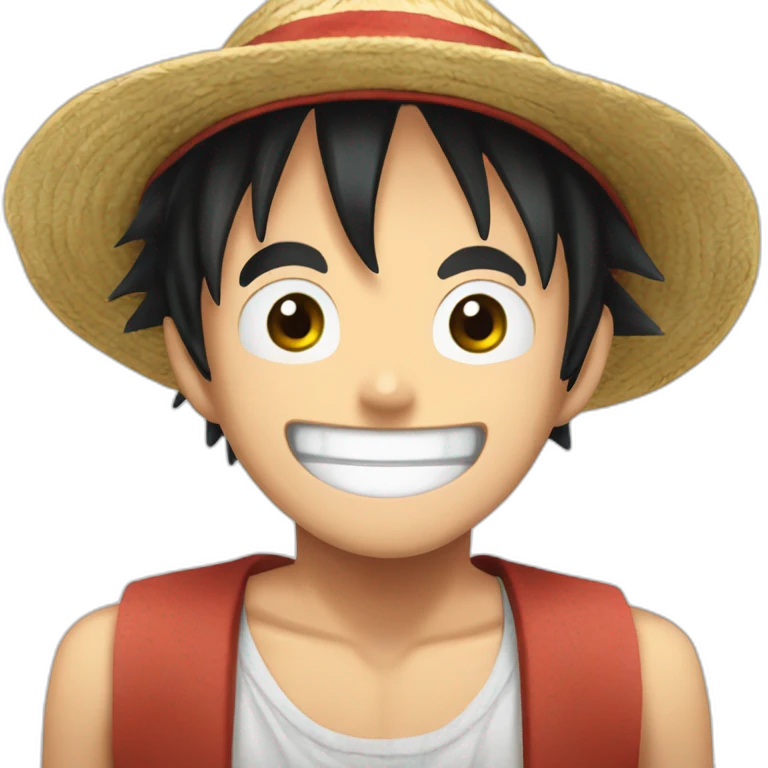 happy straw hat boy emoji