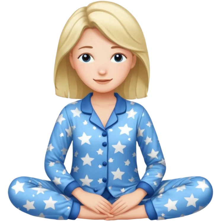 "type": "human",
      "look": "woman in star-print pyjamas, soft blue set, sleepy smile", emoji