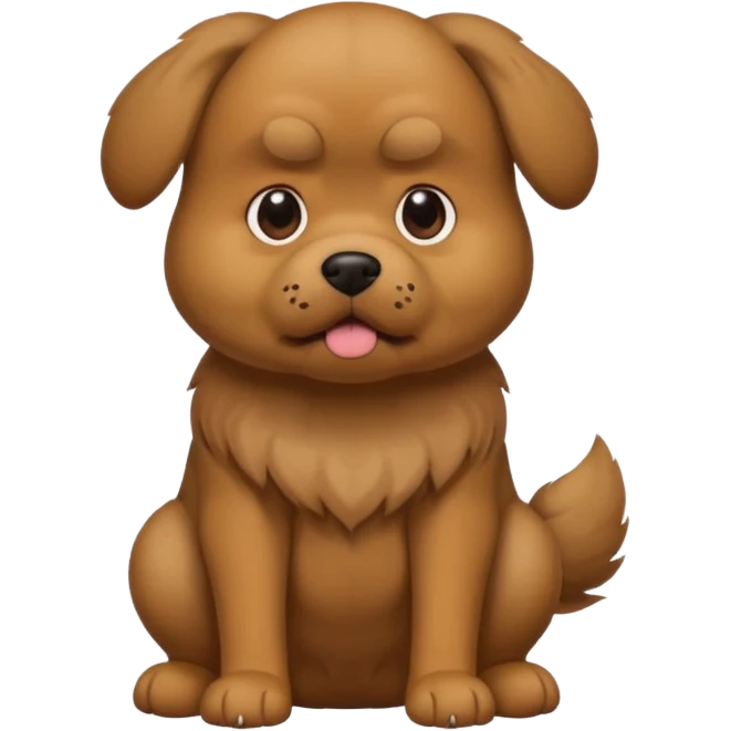 A dog doing a disgusting poo emoji