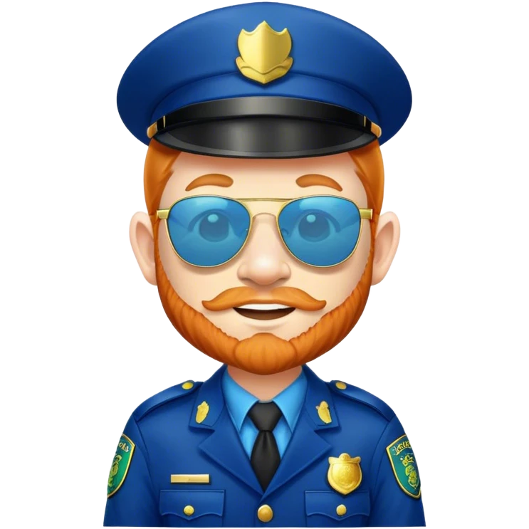 Leprechaun in blue police uniform with sun glasses emoji