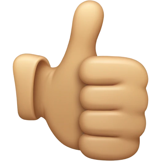 Thumb up emoji with a broken thumb emoji