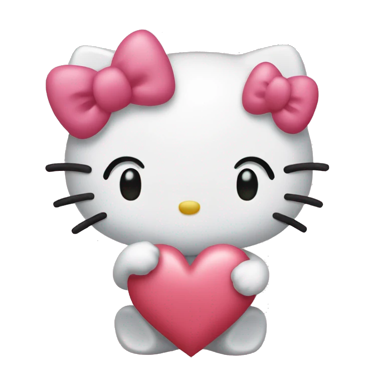 hello kitty making heart emoji