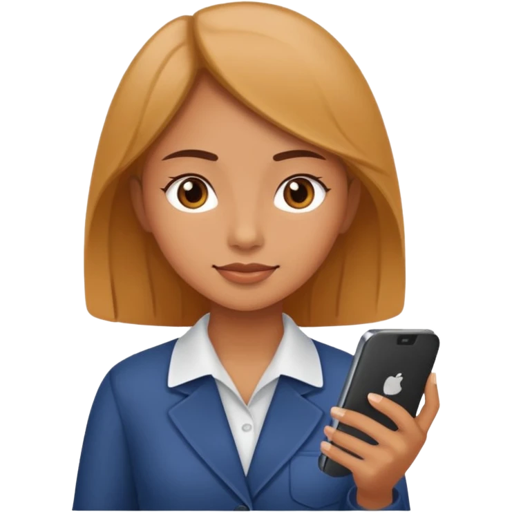 Admin girl working with phone emoji