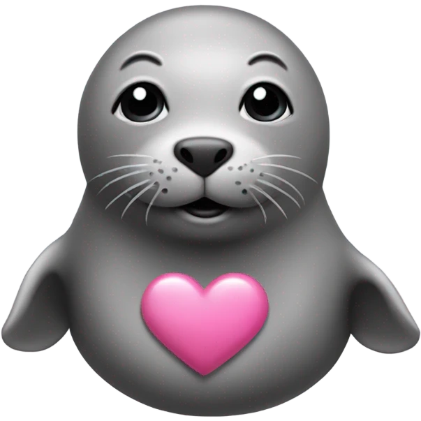 seal with pink heart emoji