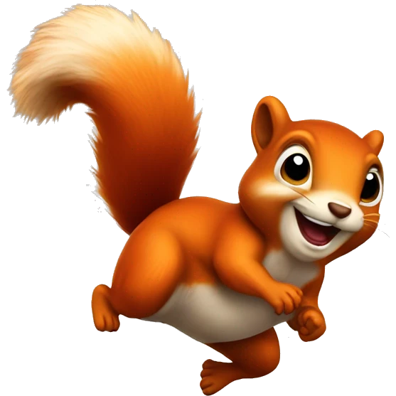 little jumping orange burnt squirrel emoji