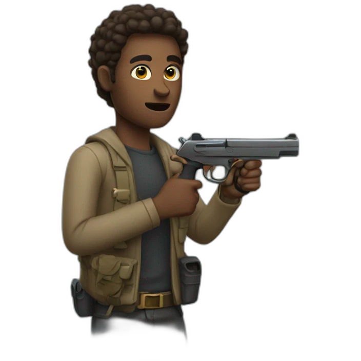 wild person with a gun emoji