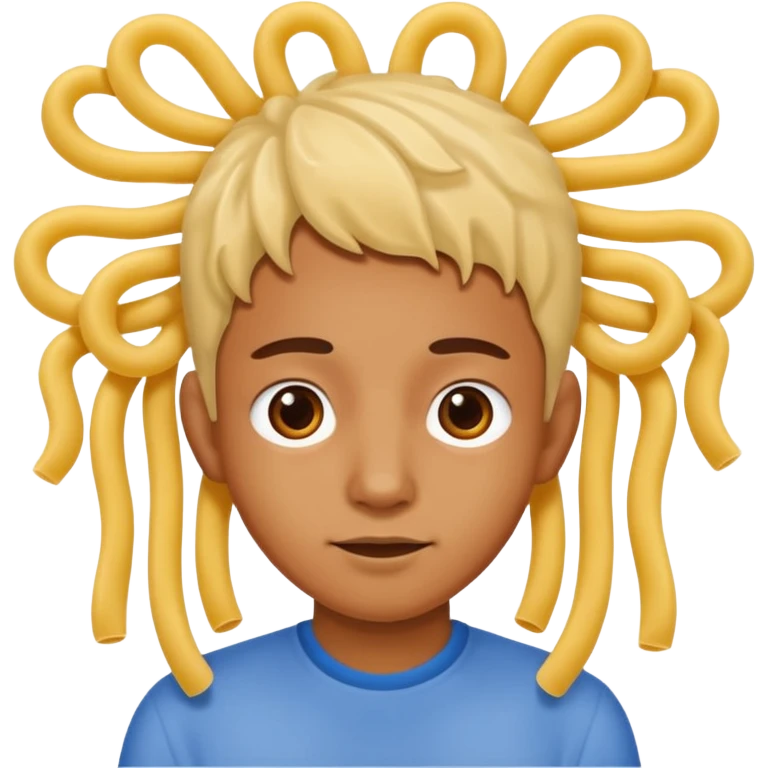 лапша висит на правом и левом ухе человека emoji