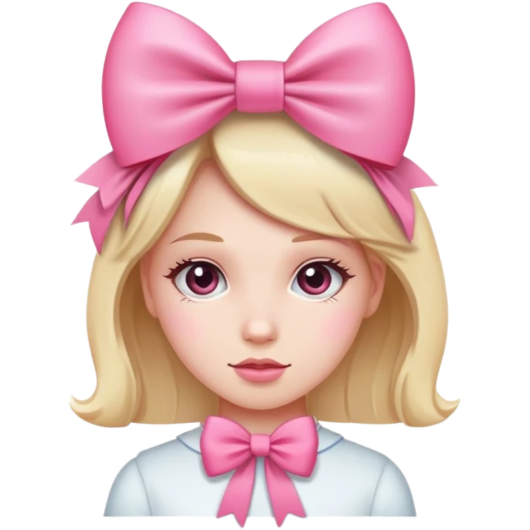 Girl with a pink bow emoji