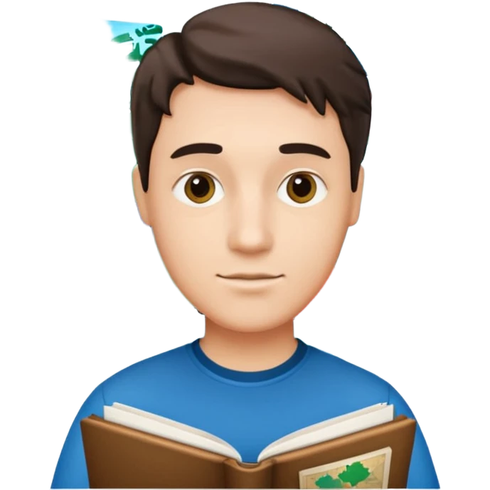 A man studying with a map of Canada in the background emoji