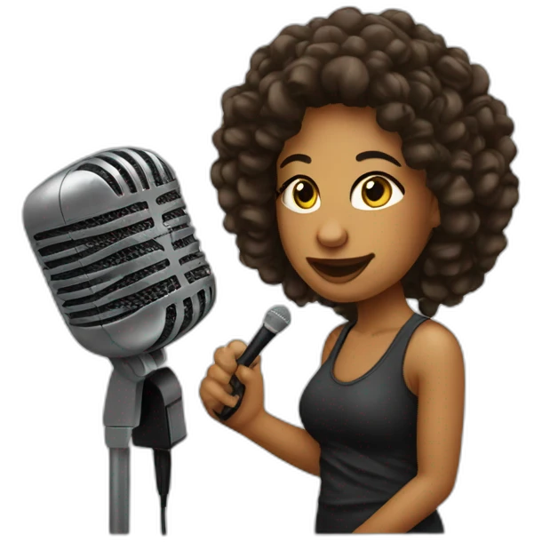 bad gyal with microfone emoji