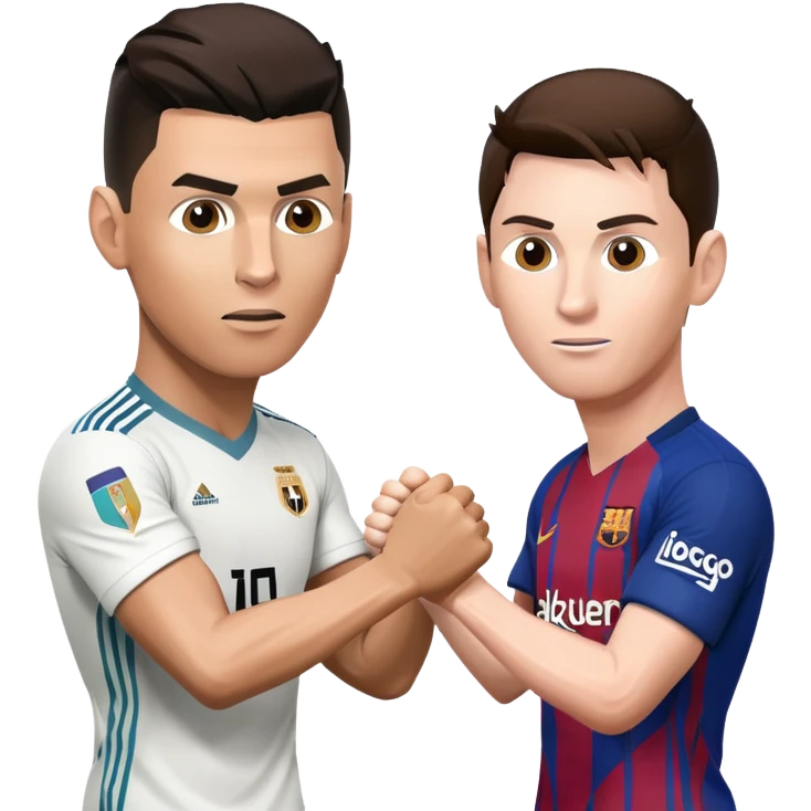Cristiano Ronaldo vs Lionel Messi fighting emoji