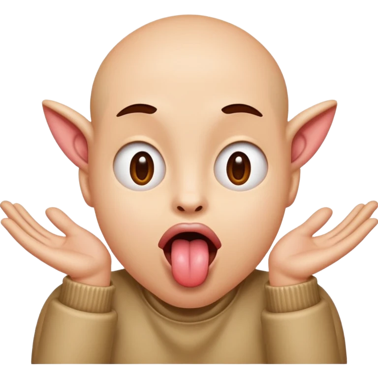 tongue out two hands spreading open emoji