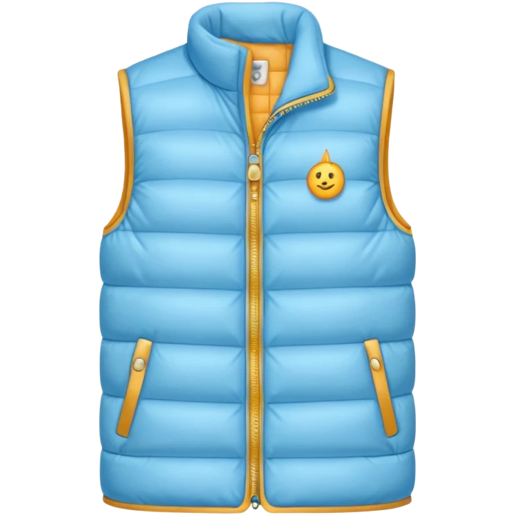 одежда теплый жилет пуховый голубого цвета в стиле айфон emoji