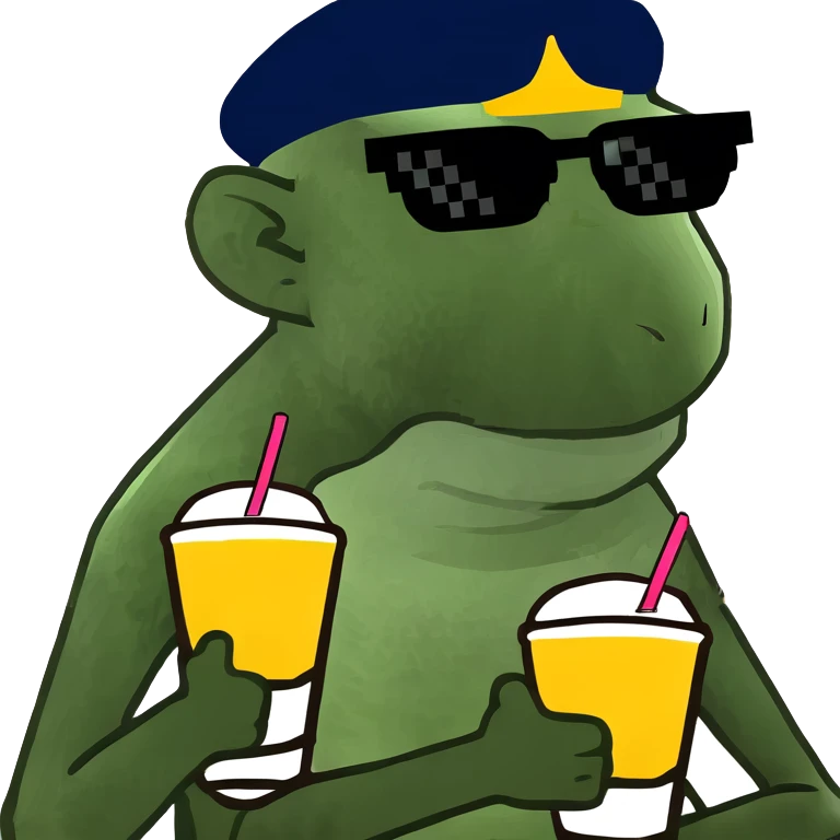 Monkey wearing sunglasses on beach chair with drink in hand emoji