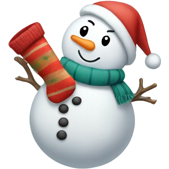 Snowman holding stocking emoji