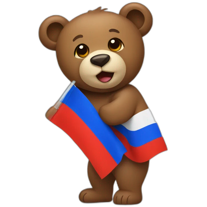 Bear with the Russian flag emoji