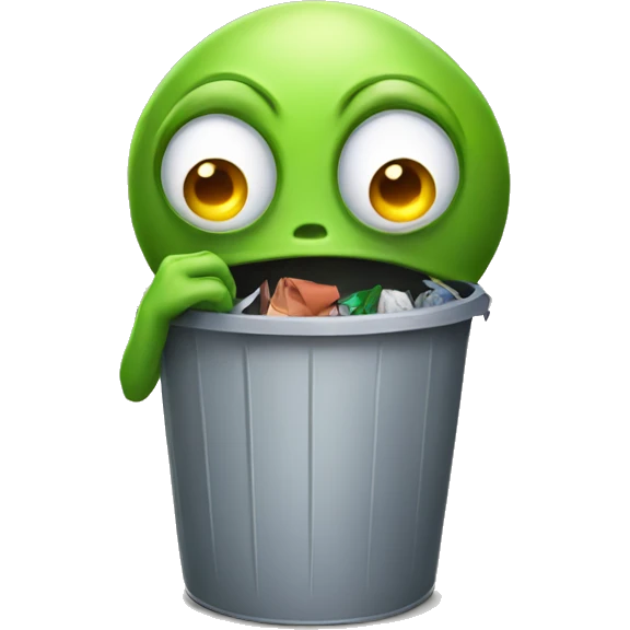 alien in the trash emoji