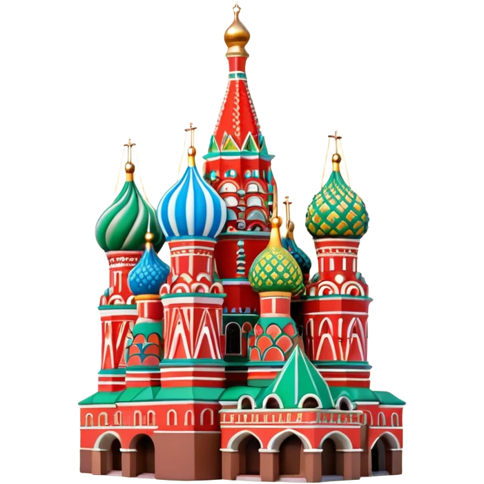 Moscow St. Basil's Cathedral in the form of a figurine emoji