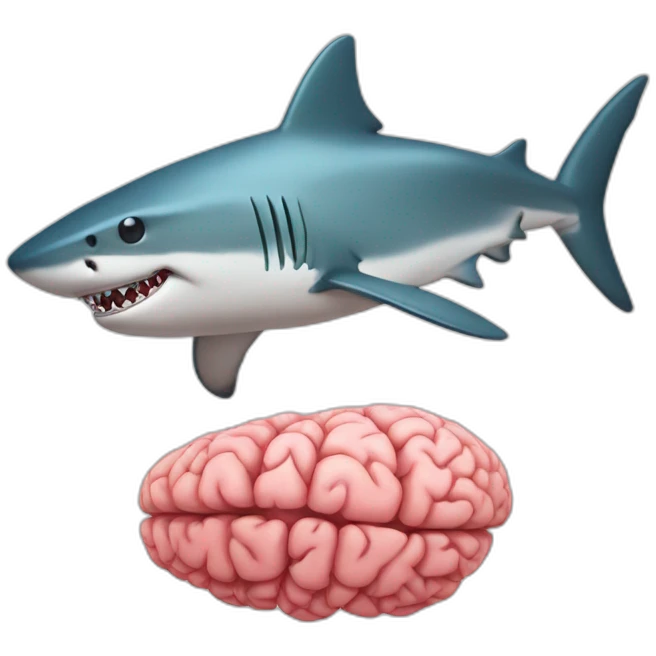 Shark with brain emoji