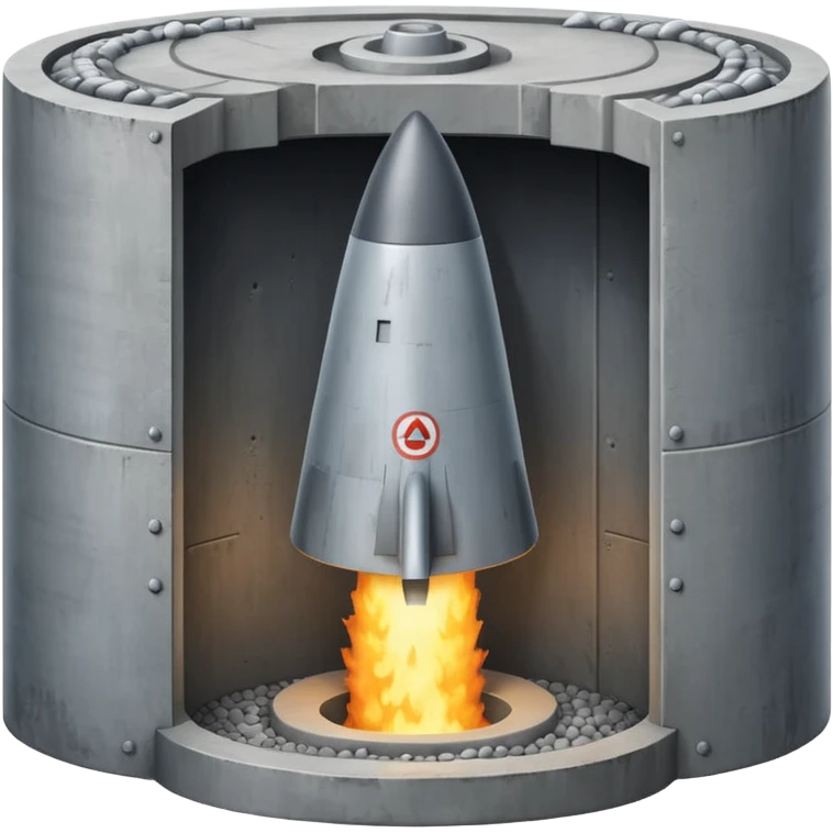 a nuclear missile silo emoji, showing the hatch and a missile launching out emoji