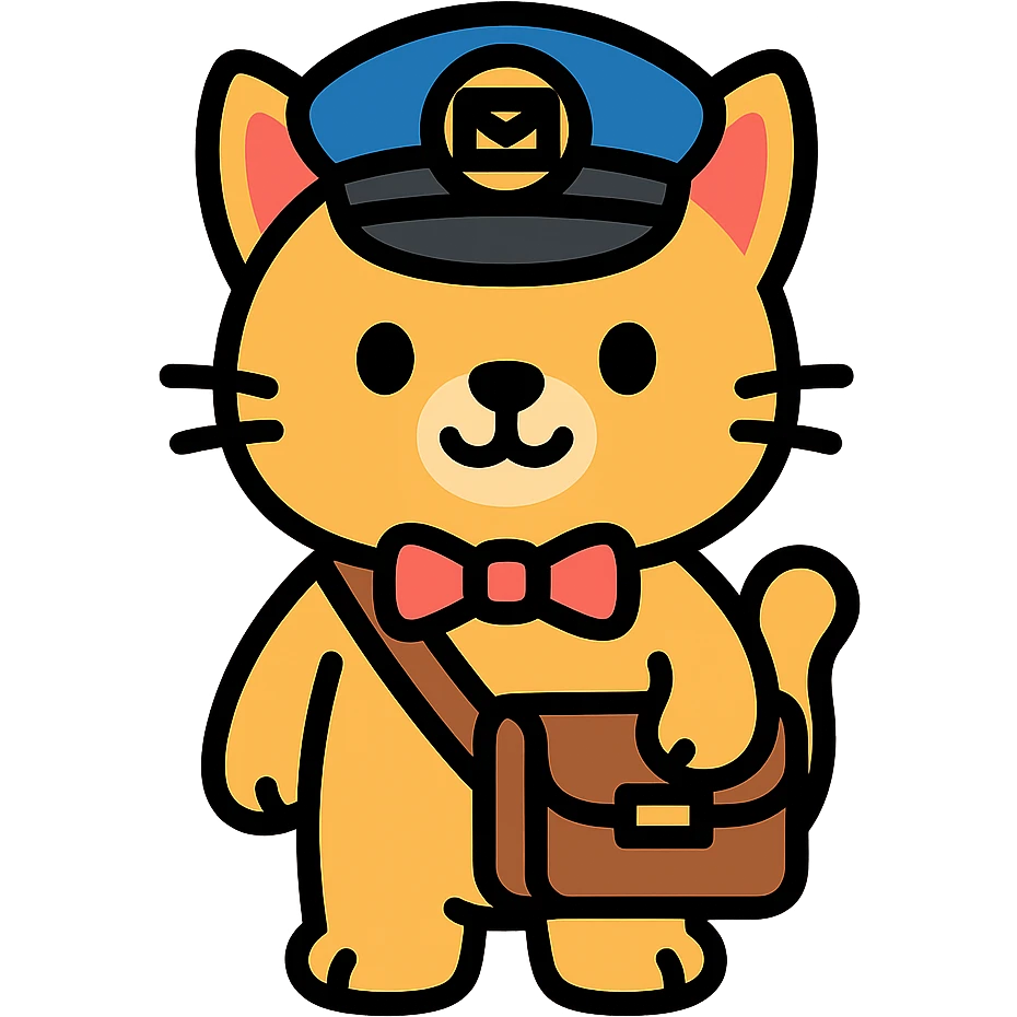 postman cat, very cute emoji