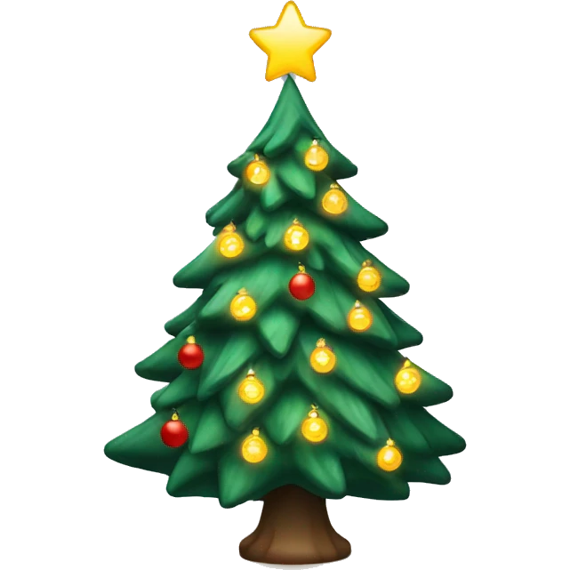 Christmas tree with aesthetic lights emoji