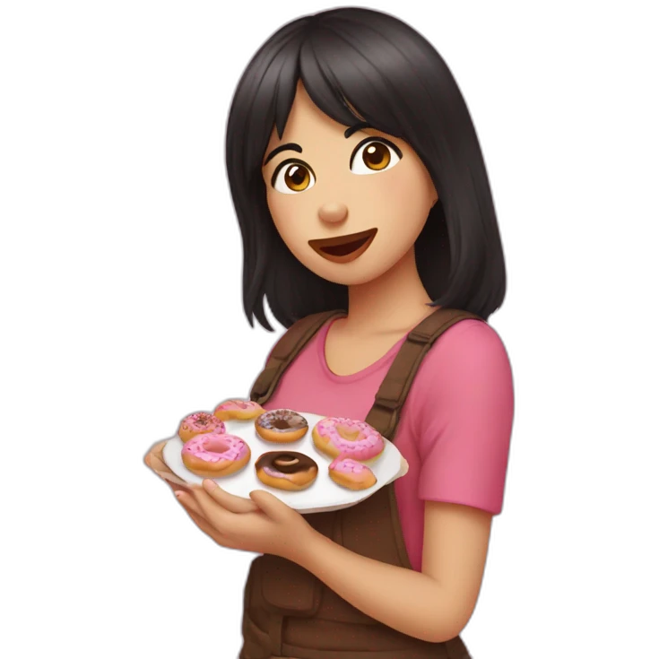 Indila eat donuts emoji