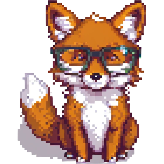 fox wearing glasses emoji