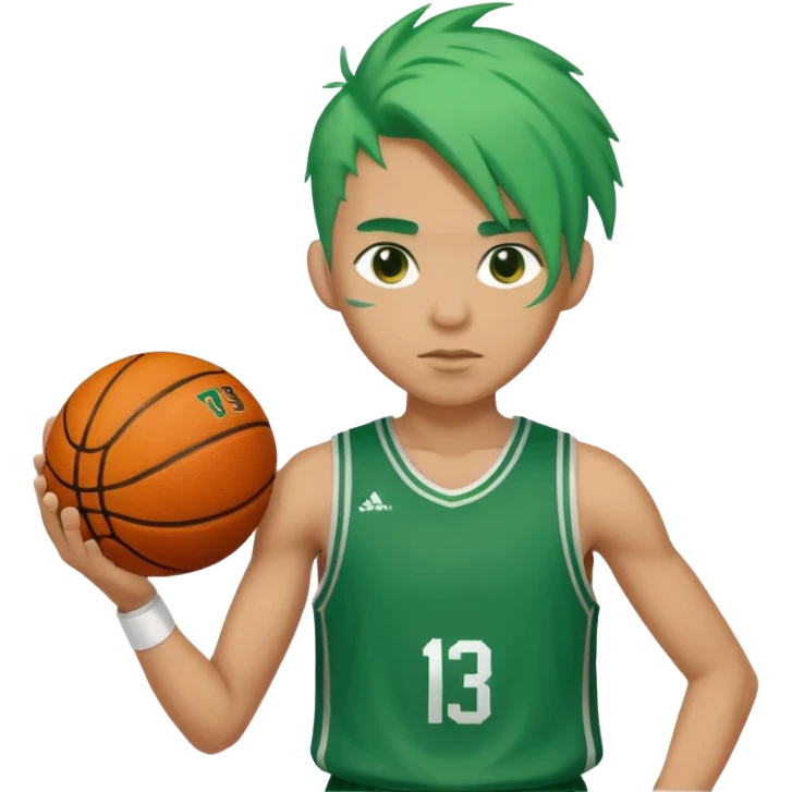 basketball player with green hair emoji