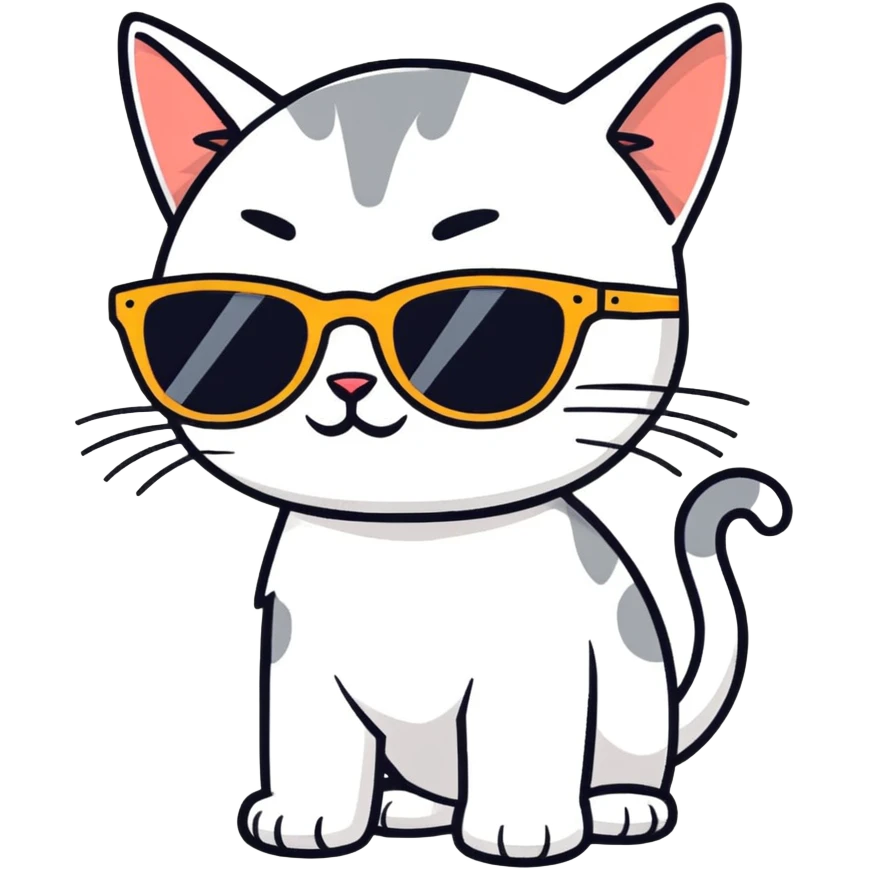 Cat with sunglasses emoji