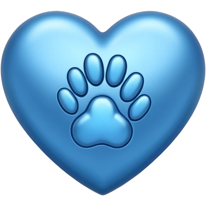 blue heart with a paw print emoji